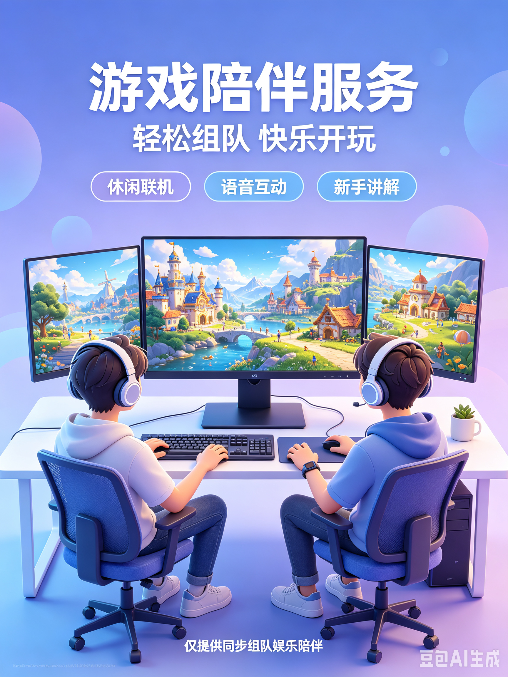 游戏陪伴服务主视觉封面